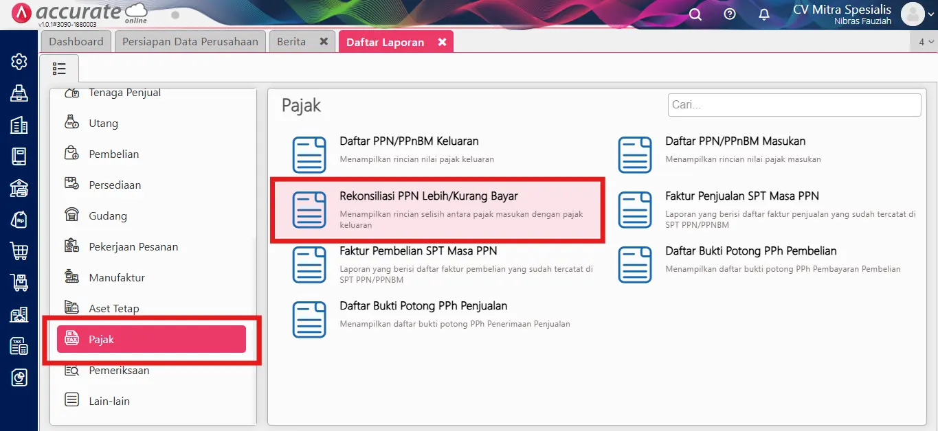 Cara mencatat kurang/lebih bayar PPn